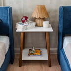 Max & Lily Solid Wood Nightstand, Mid-Century Modern Bedside Table, Side Table for Bedroom