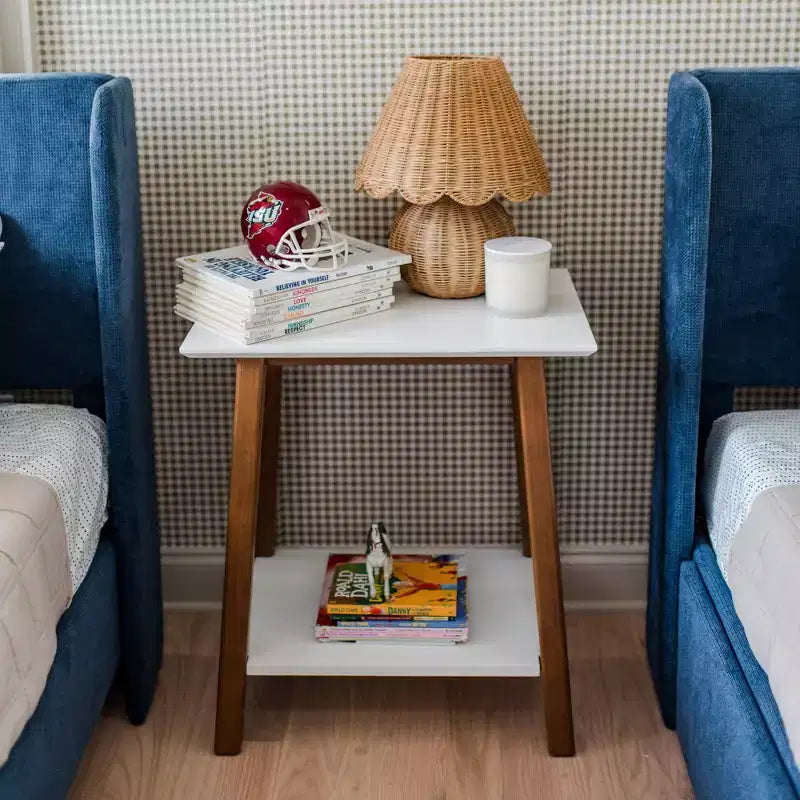 Max & Lily Solid Wood Nightstand, Mid-Century Modern Bedside Table, Side Table for Bedroom
