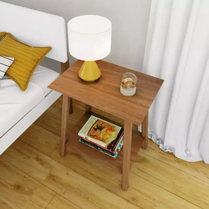 Max & Lily Solid Wood Nightstand, Mid-Century Modern Bedside Table, Side Table for Bedroom