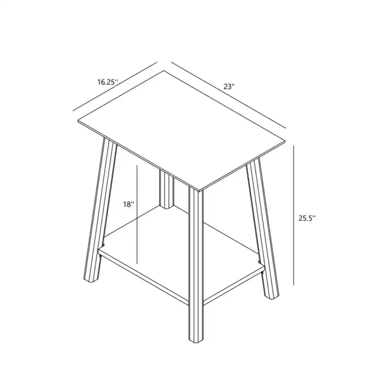 Max & Lily Solid Wood Nightstand, Mid-Century Modern Bedside Table, Side Table for Bedroom