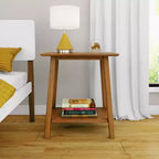 Max & Lily Solid Wood Nightstand, Mid-Century Modern Bedside Table, Side Table for Bedroom