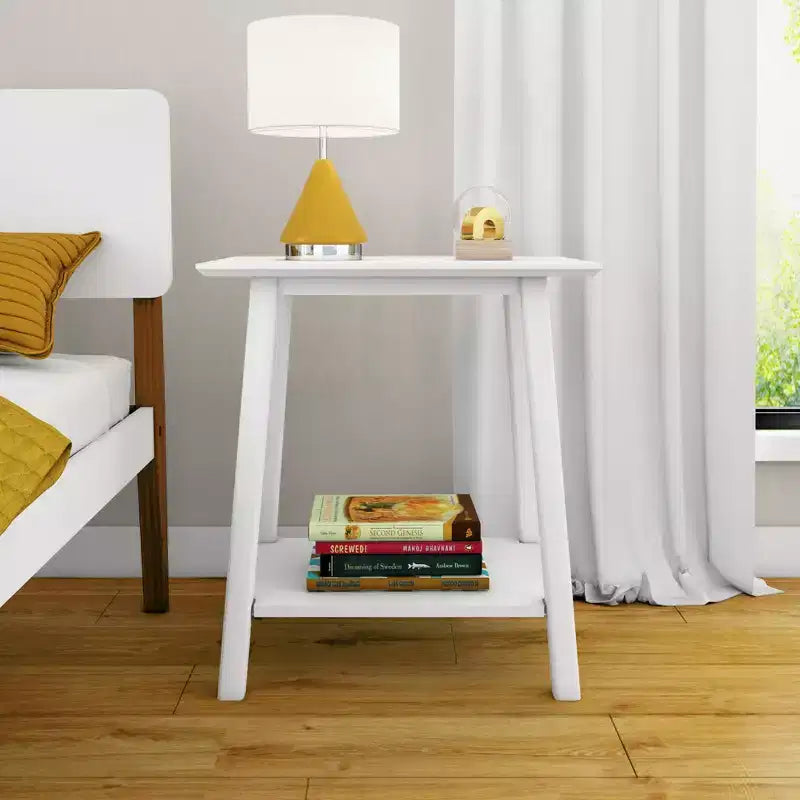 Max & Lily Solid Wood Nightstand, Mid-Century Modern Bedside Table, Side Table for Bedroom