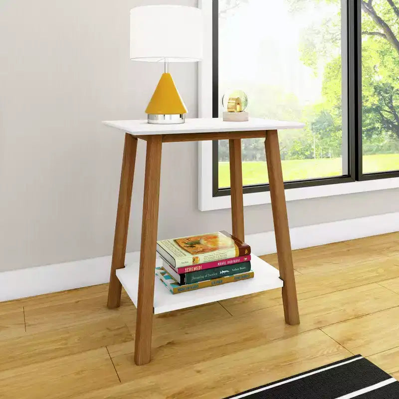 Max & Lily Comodino in legno massello, comodino moderno di metà secolo, tavolino per camera da letto