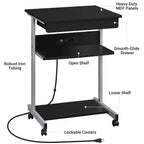 Yaheetech 22in Laptop Computer Table with Power Outlet Black