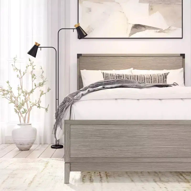 Letto a piattaforma contemporaneo in legno massiccio Plank+Beam a una piazza e mezza
