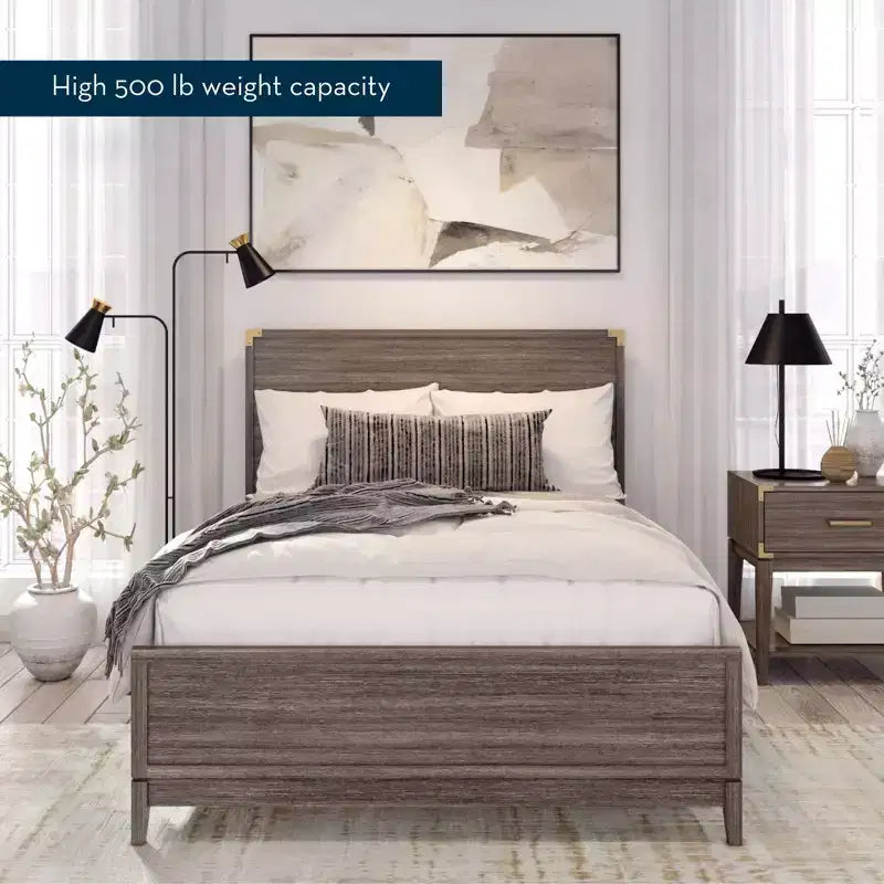 Letto a piattaforma contemporaneo in legno massiccio Plank+Beam a una piazza e mezza