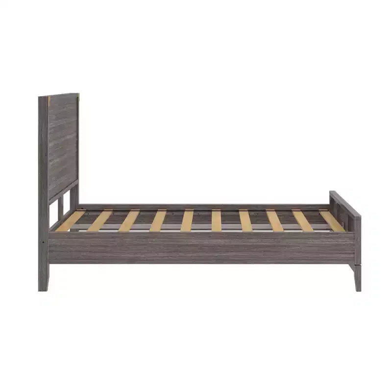 Letto a piattaforma contemporaneo in legno massiccio Plank+Beam a una piazza e mezza