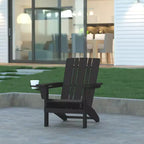 Sedia Adirondack Emma e Oliver con portabicchieri, sedia Adirondack in HDPE resistente alle intemperie