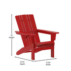 Sedia Adirondack Emma e Oliver con portabicchieri, sedia Adirondack in HDPE resistente alle intemperie