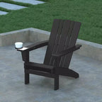 Sedia Adirondack Emma e Oliver con portabicchieri, sedia Adirondack in HDPE resistente alle intemperie