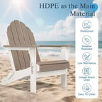 Aoodor HDPE Outdoor All-Weather Folding Adirondack Chair for Patio, Garden, Backyard, Deck Lawn Fire Pit 32'' (L) x 29'' (W) x 37'' (H)