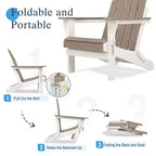 Aoodor HDPE Outdoor All-Weather Folding Adirondack Chair for Patio, Garden, Backyard, Deck Lawn Fire Pit 32'' (L) x 29'' (W) x 37'' (H)