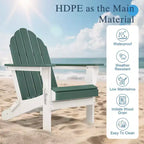 Aoodor HDPE Outdoor All-Weather Folding Adirondack Chair for Patio, Garden, Backyard, Deck Lawn Fire Pit 32'' (L) x 29'' (W) x 37'' (H)