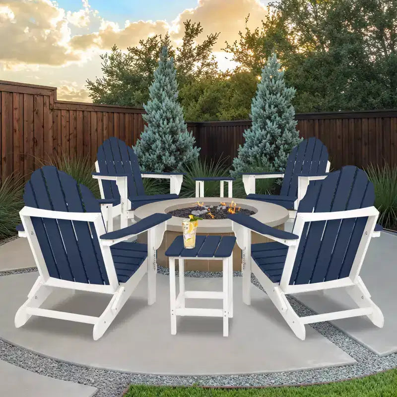 Aoodor HDPE Outdoor All-Weather Folding Adirondack Chair for Patio, Garden, Backyard, Deck Lawn Fire Pit 32'' (L) x 29'' (W) x 37'' (H)