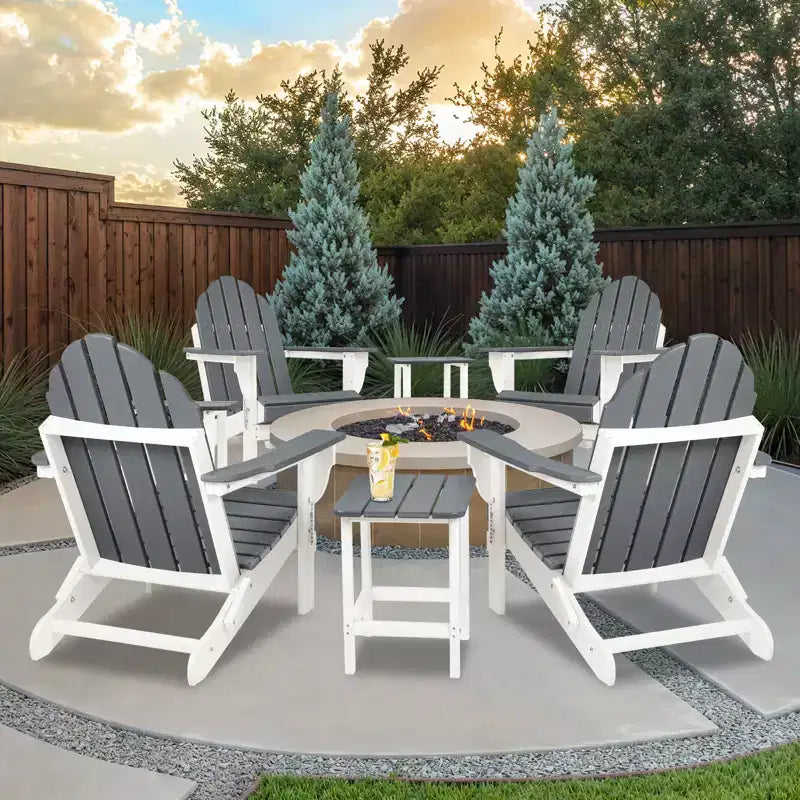 Aoodor HDPE Outdoor All-Weather Folding Adirondack Chair for Patio, Garden, Backyard, Deck Lawn Fire Pit 32'' (L) x 29'' (W) x 37'' (H)
