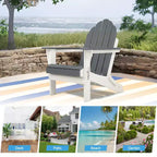 Aoodor HDPE Outdoor All-Weather Folding Adirondack Chair for Patio, Garden, Backyard, Deck Lawn Fire Pit 32'' (L) x 29'' (W) x 37'' (H)