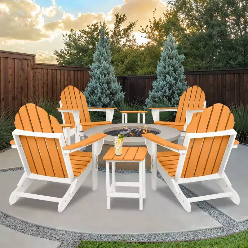 Aoodor HDPE Outdoor All-Weather Folding Adirondack Chair for Patio, Garden, Backyard, Deck Lawn Fire Pit 32'' (L) x 29'' (W) x 37'' (H)