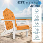 Aoodor HDPE Outdoor All-Weather Folding Adirondack Chair for Patio, Garden, Backyard, Deck Lawn Fire Pit 32'' (L) x 29'' (W) x 37'' (H)