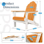 Aoodor HDPE Outdoor All-Weather Folding Adirondack Chair for Patio, Garden, Backyard, Deck Lawn Fire Pit 32'' (L) x 29'' (W) x 37'' (H)