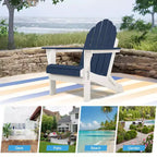 Aoodor HDPE Outdoor All-Weather Folding Adirondack Chair for Patio, Garden, Backyard, Deck Lawn Fire Pit 32'' (L) x 29'' (W) x 37'' (H)