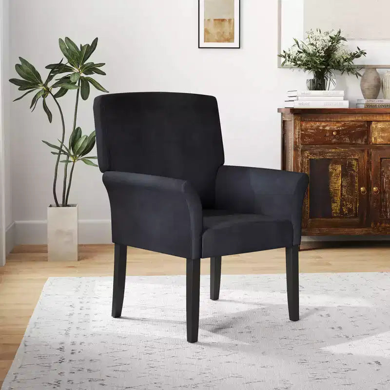 Costway Executive Guest Chair Accent Chair Arm Chair w/Rubber Wood Legs