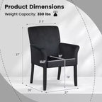 Costway Executive Guest Chair Accent Chair Arm Chair w/Rubber Wood Legs