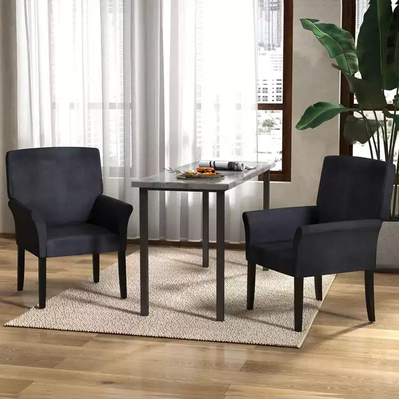 Costway Executive Guest Chair Accent Chair Arm Chair w/Rubber Wood Legs