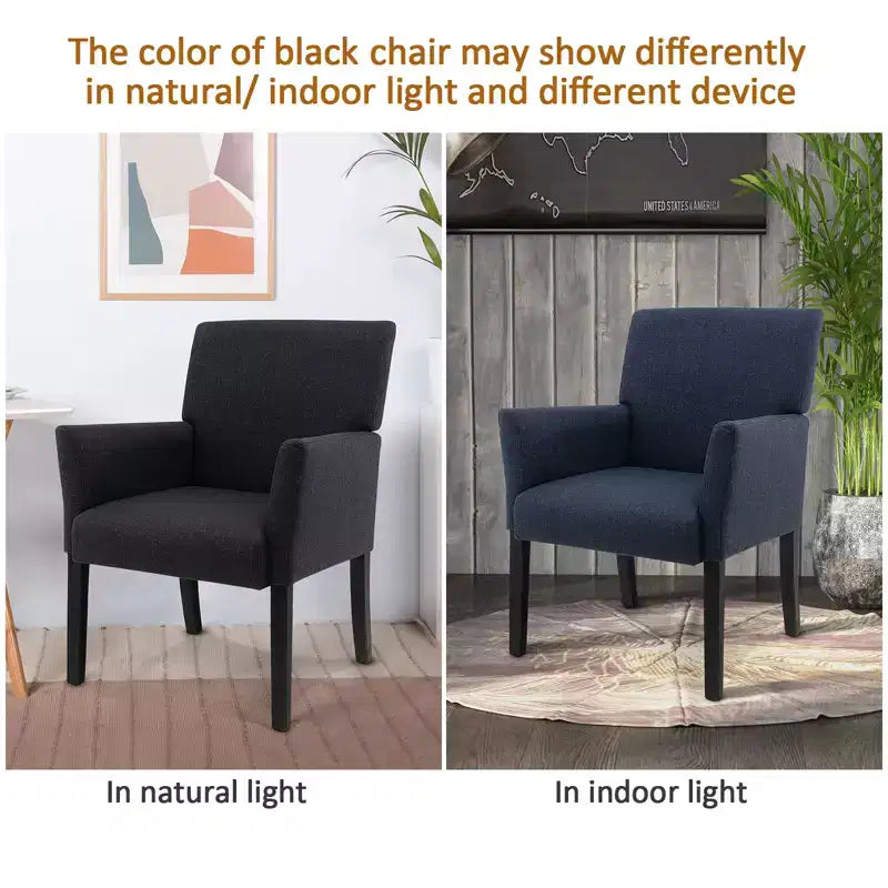 Costway Executive Guest Chair Accent Chair Arm Chair w/Rubber Wood Legs