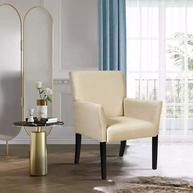 Costway Executive Guest Chair Accent Chair Arm Chair w/Rubber Wood Legs