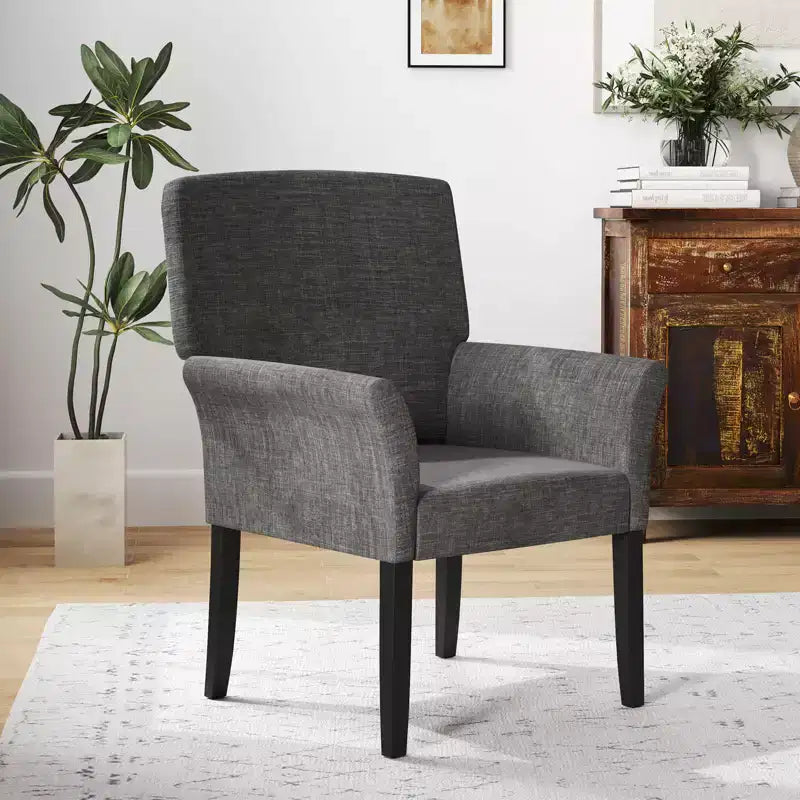 Costway Executive Guest Chair Accent Chair Arm Chair w/Rubber Wood Legs