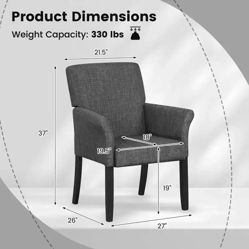 Costway Executive Guest Chair Accent Chair Arm Chair w/Rubber Wood Legs