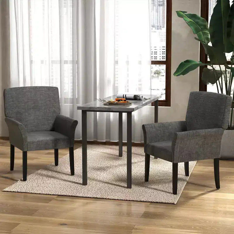 Costway Executive Guest Chair Accent Chair Arm Chair w/Rubber Wood Legs