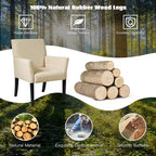 Costway Executive Guest Chair Accent Chair Arm Chair w/Rubber Wood Legs
