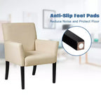 Costway Executive Guest Chair Accent Chair Arm Chair w/Rubber Wood Legs