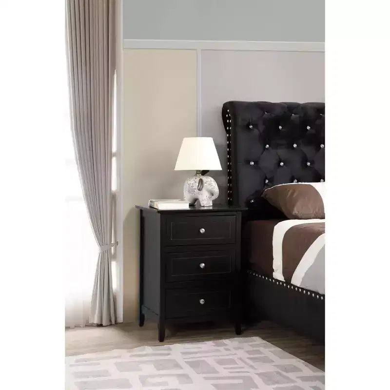 Passion Furniture Comodino a 3 cassetti Daniel (63,5 cm A x 48,25 cm L x 38 cm P)