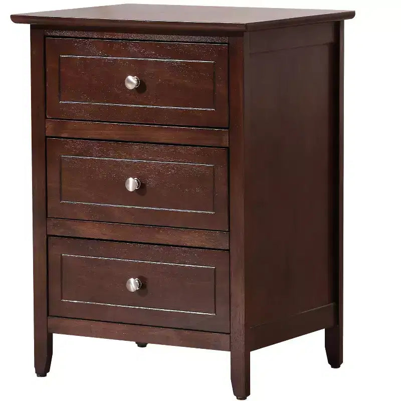Passion Furniture Comodino a 3 cassetti Daniel (63,5 cm A x 48,25 cm L x 38 cm P)