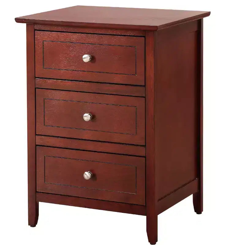 Passion Furniture Comodino a 3 cassetti Daniel (63,5 cm A x 48,25 cm L x 38 cm P)