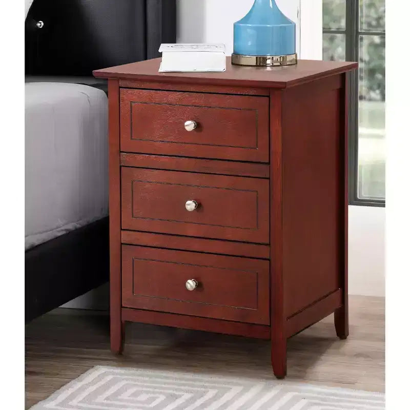 Passion Furniture Comodino a 3 cassetti Daniel (63,5 cm A x 48,25 cm L x 38 cm P)