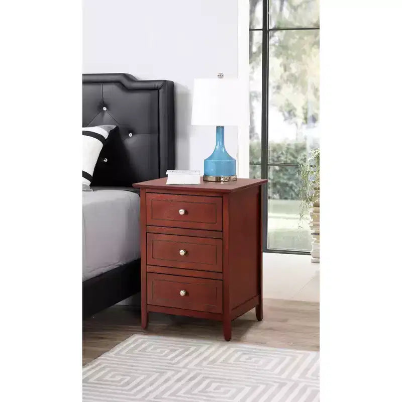 Passion Furniture Comodino a 3 cassetti Daniel (63,5 cm A x 48,25 cm L x 38 cm P)