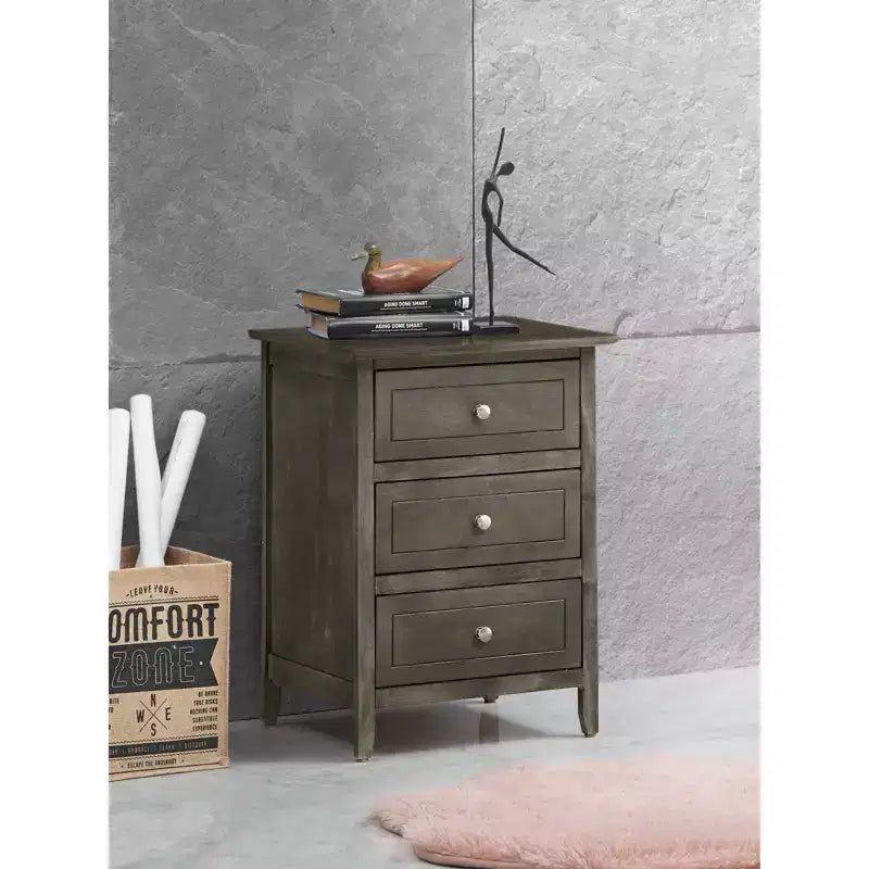 Passion Furniture Comodino a 3 cassetti Daniel (63,5 cm A x 48,25 cm L x 38 cm P)