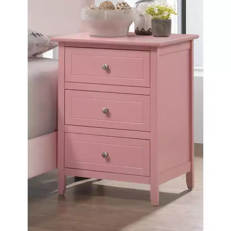 Passion Furniture Comodino a 3 cassetti Daniel (63,5 cm A x 48,25 cm L x 38 cm P)