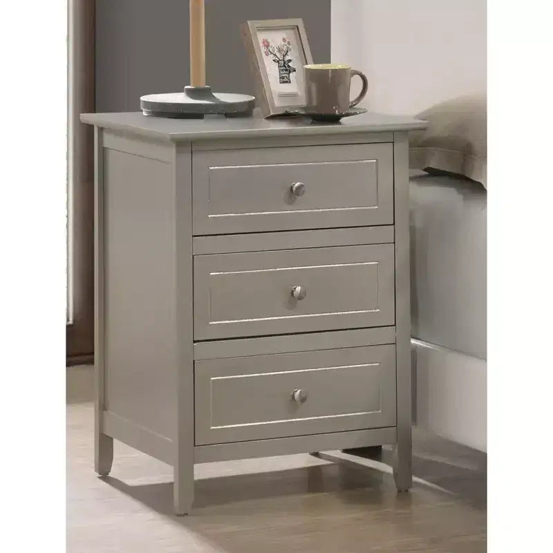 Passion Furniture Comodino a 3 cassetti Daniel (63,5 cm A x 48,25 cm L x 38 cm P)