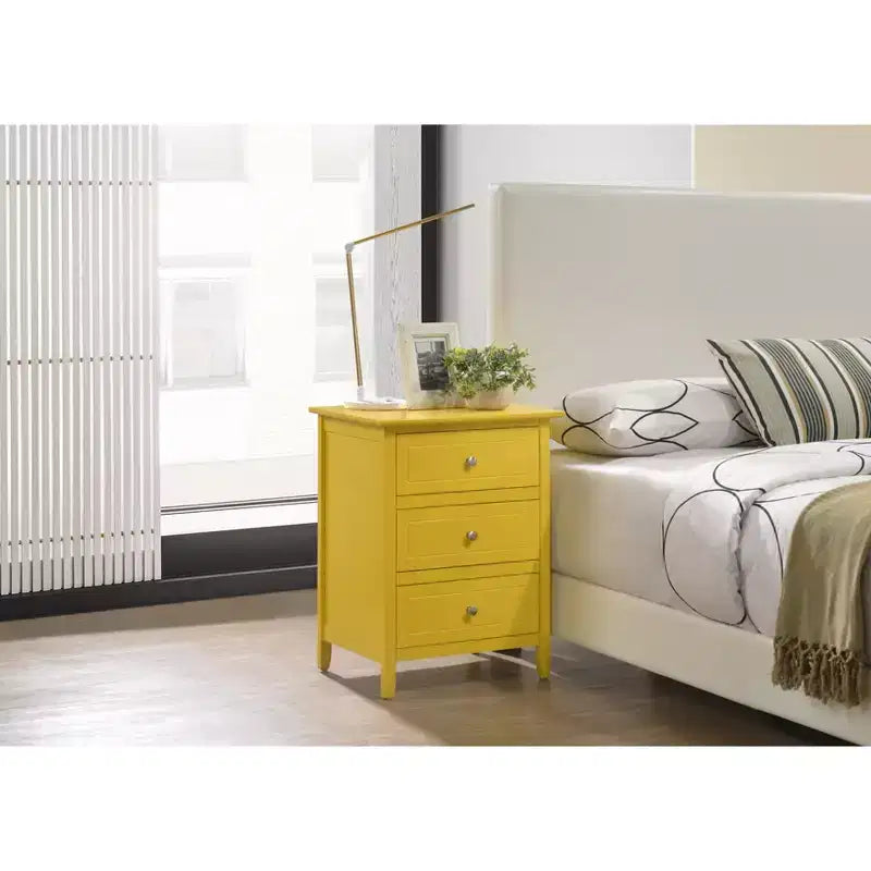 Passion Furniture Comodino a 3 cassetti Daniel (63,5 cm A x 48,25 cm L x 38 cm P)