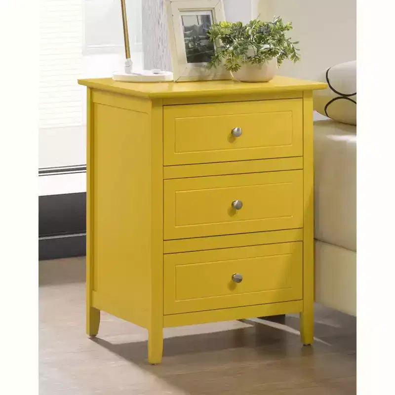 Passion Furniture Comodino a 3 cassetti Daniel (63,5 cm A x 48,25 cm L x 38 cm P)