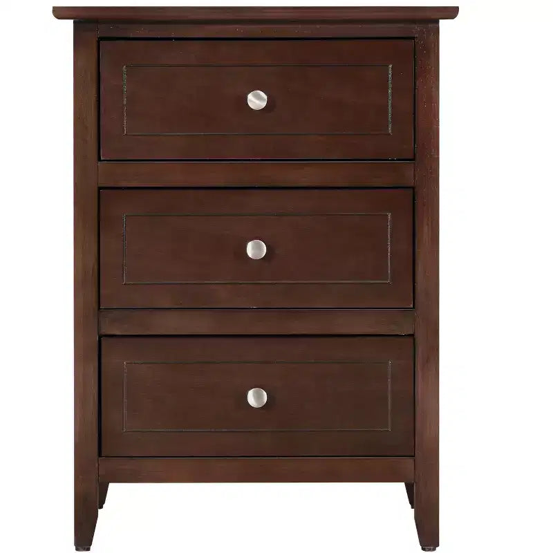 Passion Furniture Comodino a 3 cassetti Daniel (63,5 cm A x 48,25 cm L x 38 cm P)