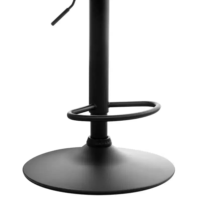 Elama Vintage Faux Leather Adjustable Bar Stool in Green with Black Base