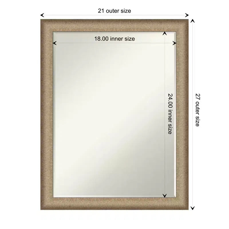 Specchio da parete per bagno Amanti Art con cornice stretta ed elegante, spazzolato, smussato