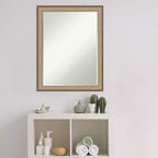 Specchio da parete per bagno Amanti Art con cornice stretta ed elegante, spazzolato, smussato