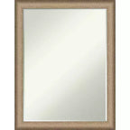 Amanti Art Elegant Brushed Narrow Petite Bevel Bathroom Wall Mirror