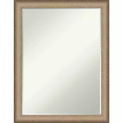 Amanti Art Elegant Brushed Narrow Petite Bevel Bathroom Wall Mirror